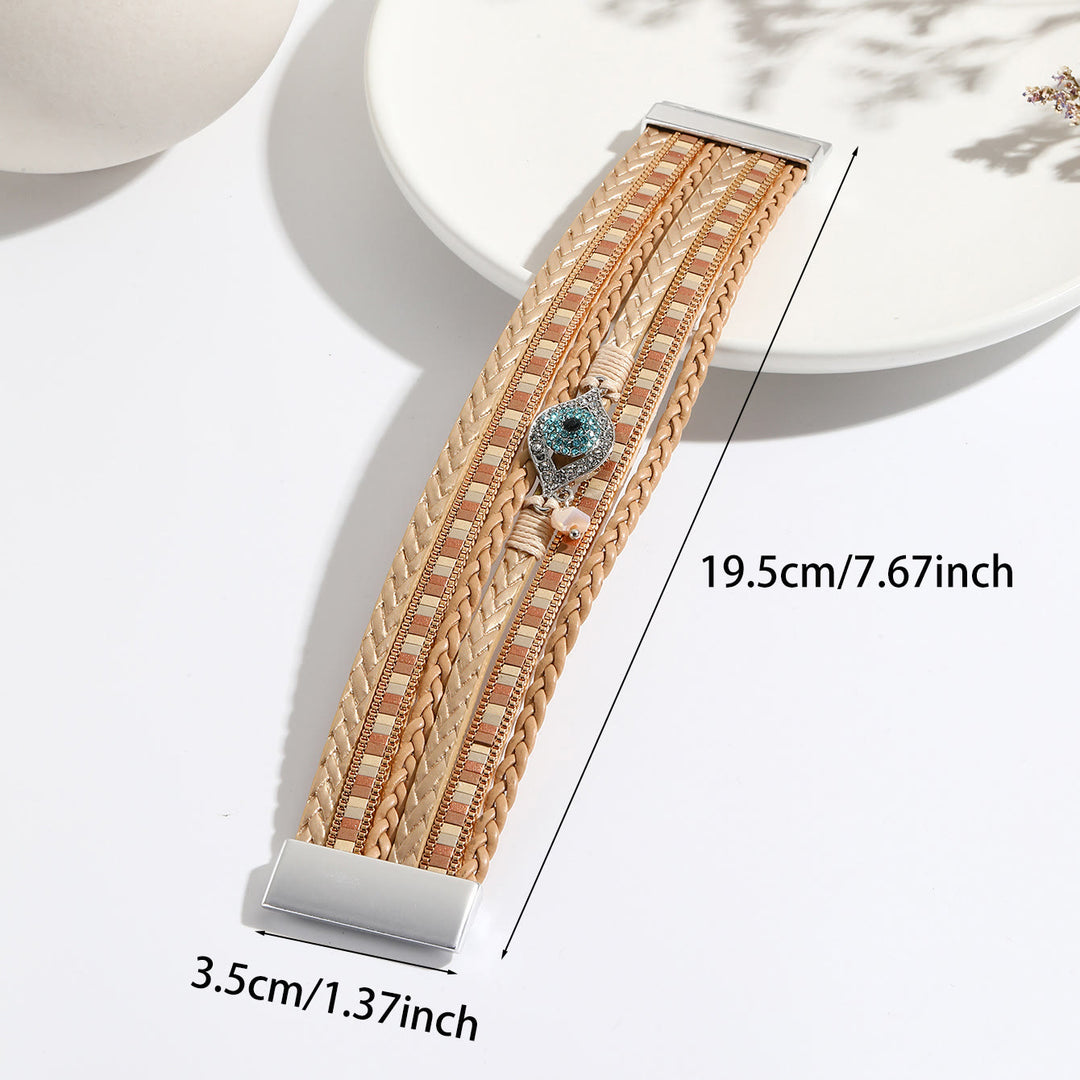 Olivenorma White Zircon Paraiba Tourmaline Evil Eye Bracelet - image 4