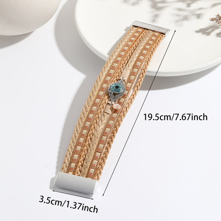 Olivenorma White Zircon Paraiba Tourmaline Evil Eye Bracelet - image 4