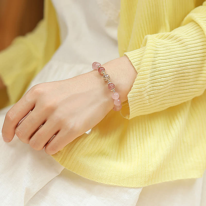 Strawberry Quartz Love Gemstone Bracelet - image 3