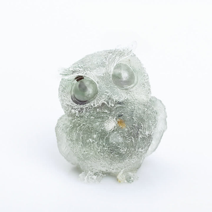 Olivenorma Natural Crystal Resin Owl Gemstone Decoration - Fluorite - image 10