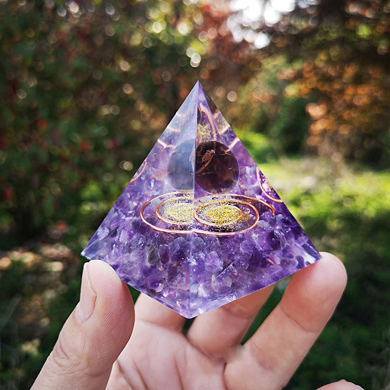 Olivenorma Amethyst Orgone Pyramid - image 2