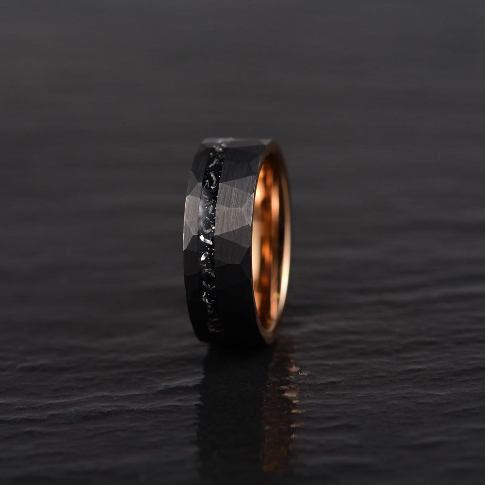 Olivenorma 8mm Black Tourmaline Tungsten Carbide Ring - image 1