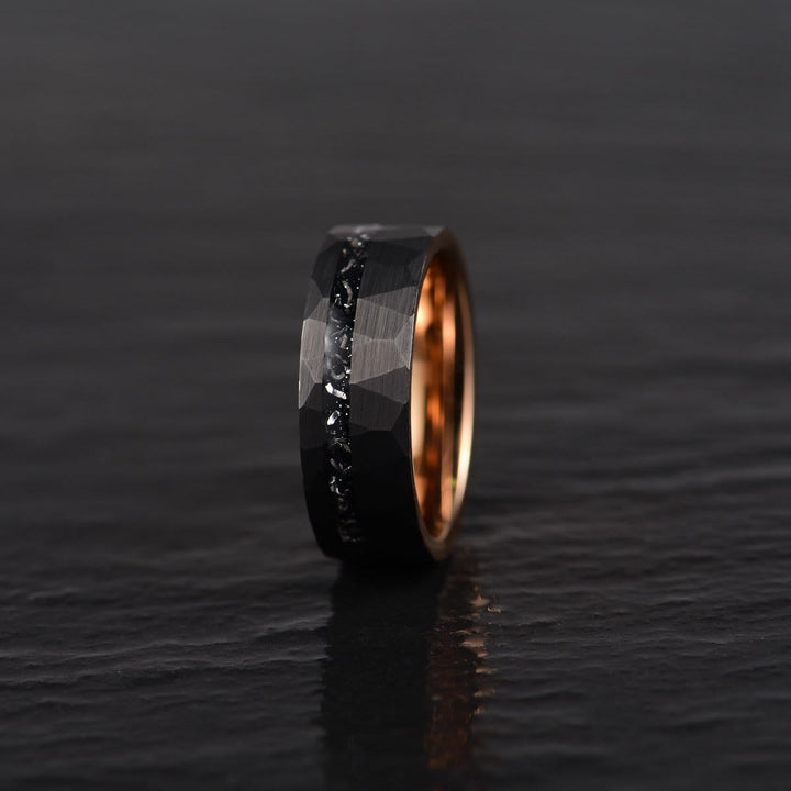 Olivenorma 8mm Black Tourmaline Tungsten Carbide Ring - image 1
