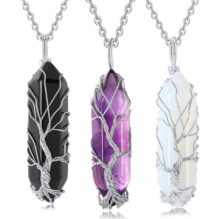 Olivenorma Crystal With Tree Of Life Gemstone Necklace - image 32