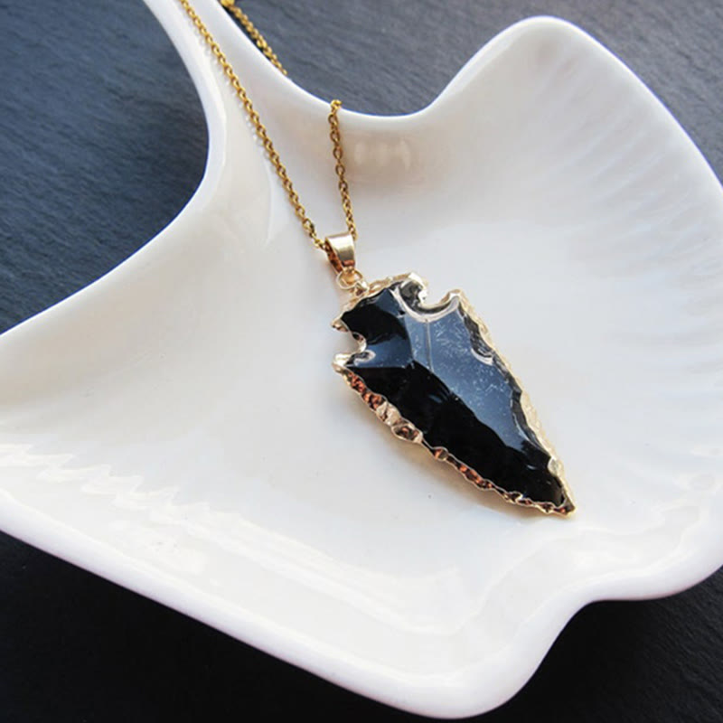 Olivenorma Natural Crystal Carnelian Arrowhead Necklace - image 14