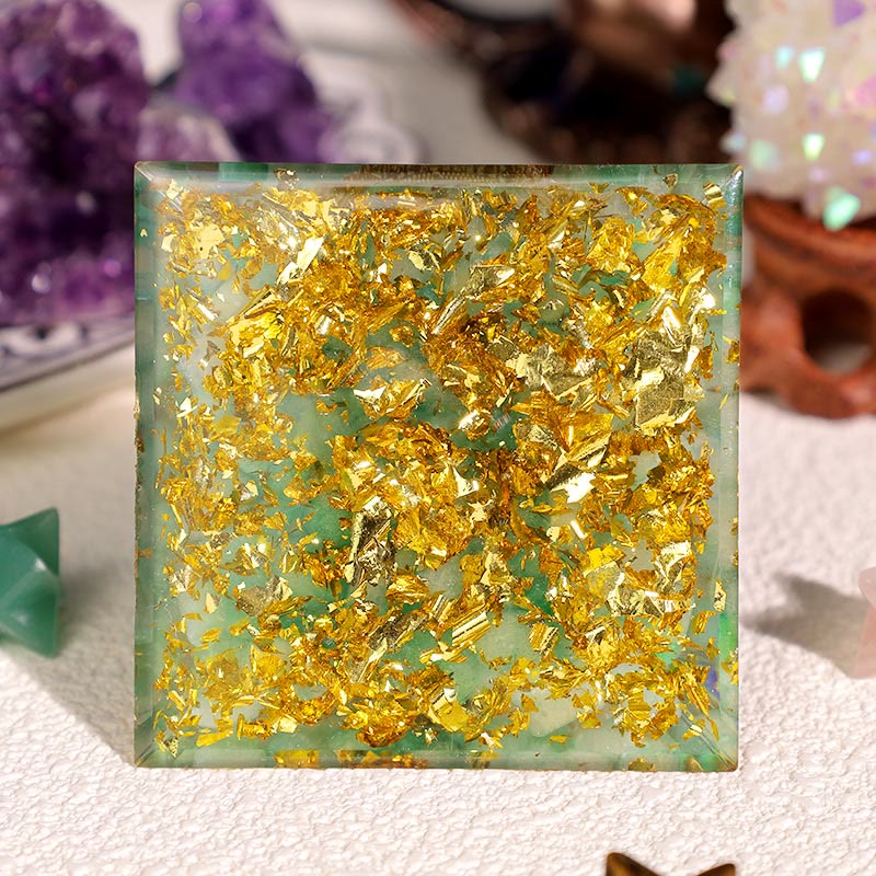 Olivenorma Blue Green Aventurine Peridot Eye Of Horus Orgone Pyramid - image 4