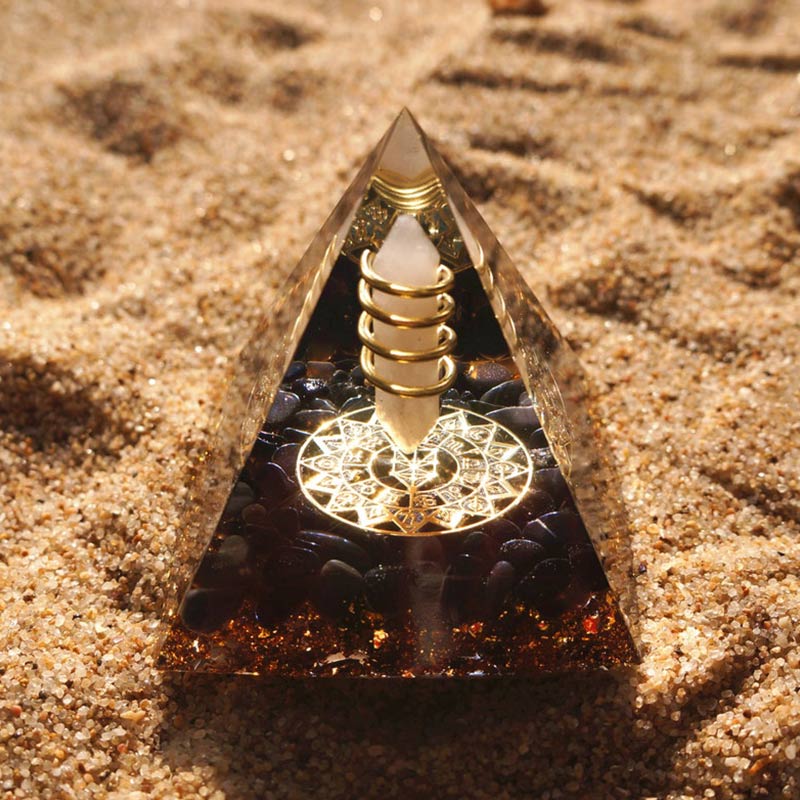 Olivenorma Clear Crystal Obsidian God of Light Orgone Pyramid - 6*6cm - YES PLEASE $8 - image 0