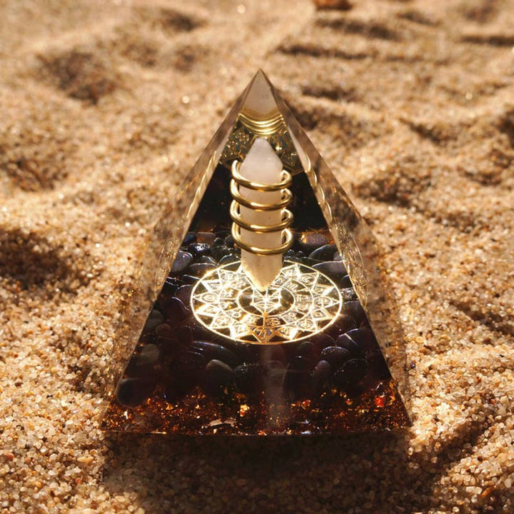 Olivenorma Clear Crystal Obsidian God of Light Orgone Pyramid - 6*6cm - YES PLEASE $8 - image 0