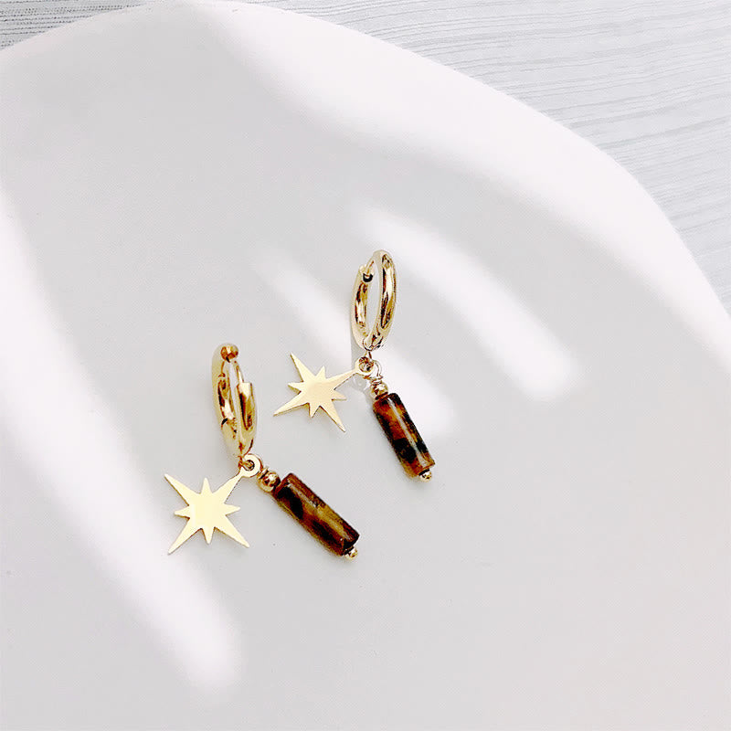 Olivenorma Natural Tiger Eye Star Pendant Earrings Necklace Bracelet  - Earrings - image 3