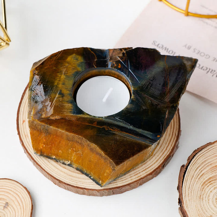 Olivenorma Natural Healing Crystal Candle Holder - Tiger Eye - image 8
