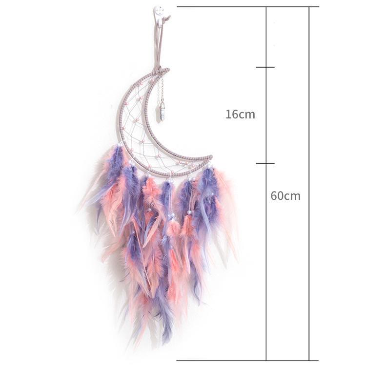 Olivenorma White Turquoise Pendant Gray Pink Feather Dream Catcher - image 6