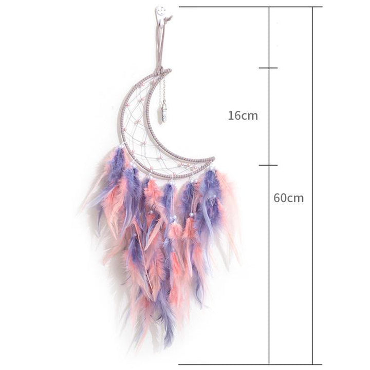Olivenorma White Turquoise Pendant Gray Pink Feather Dream Catcher - image 6