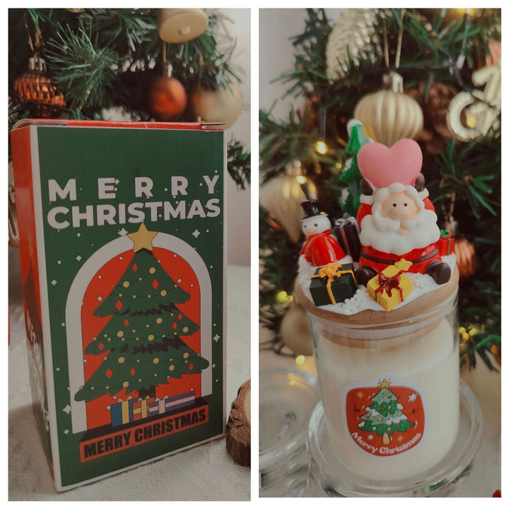 Olivenorma Christmas Santa Decor Candle - Cup Pink Love Santa Claus-6.5*14cm - image 4