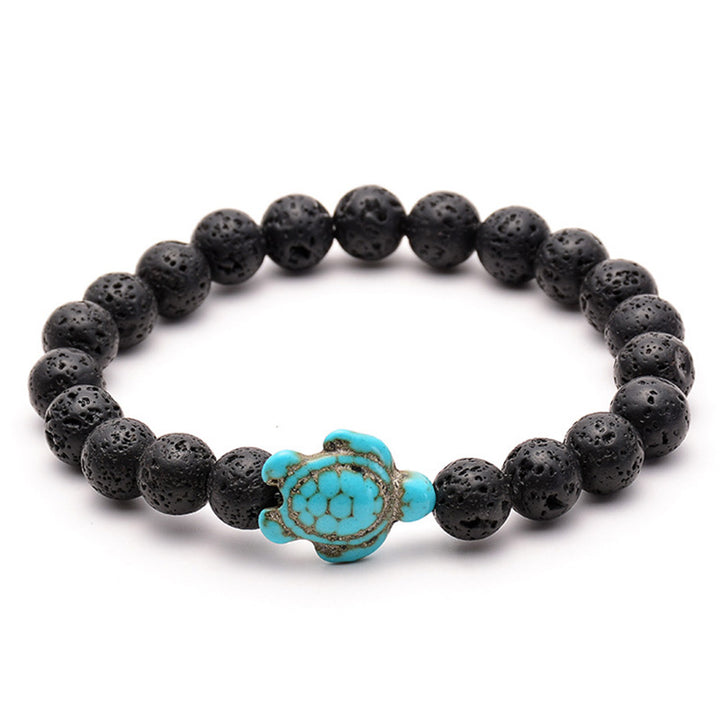 Natural Stone Turtle Bracelet - Lava Stone - image 24
