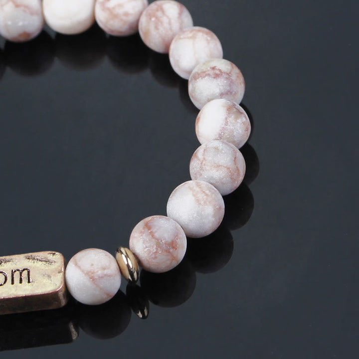 Olivenorma Natural Gemstone Mom Patience Engraving Bracelet - image 6