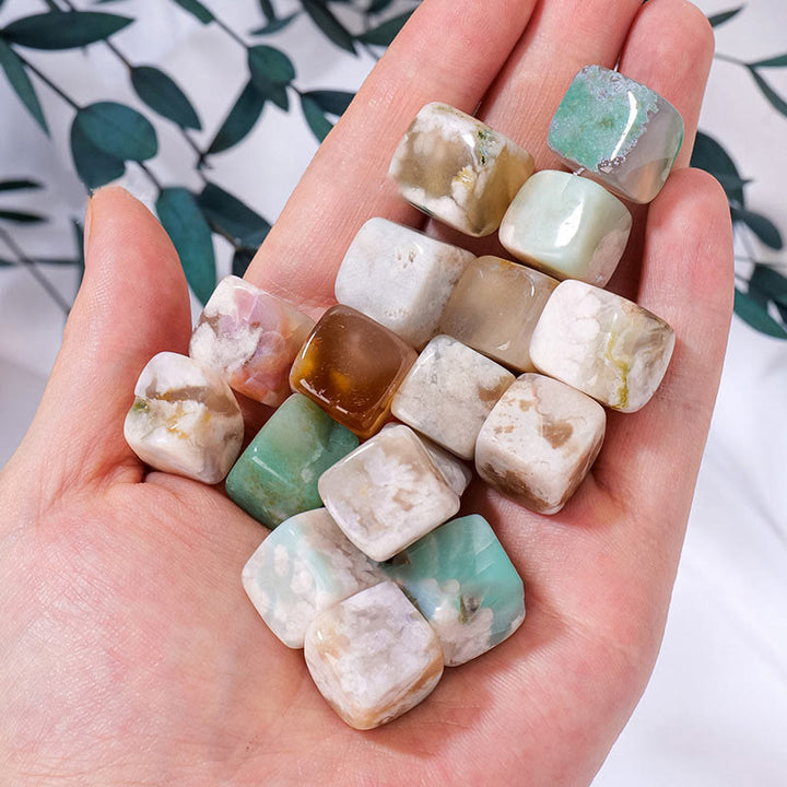 Olivenorma Cherry Blossom Agate Crystal Cube Natural Stone - image 3