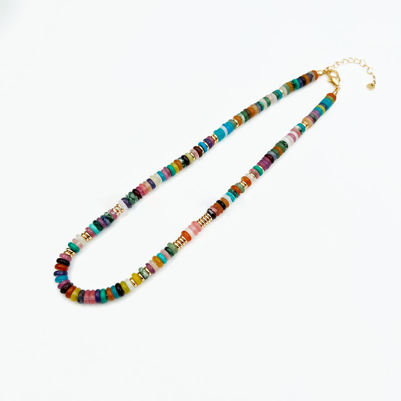 Olivenorma Boho Style Mixed Crystal Round Beads Gemstone Bracelet Necklace - image 15