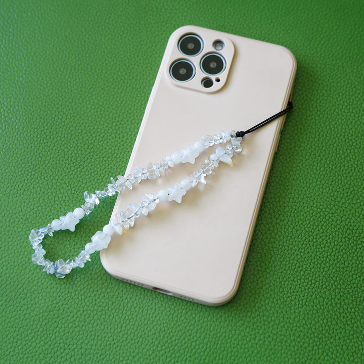 Olivenorma Handmade Crushed Stone Pearl Pentagram Beading Phone Strap - image 2