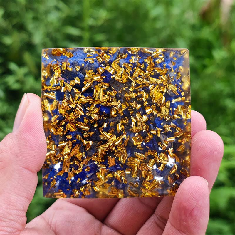 Olivenorma Amethyst with Lapis Lazuli Virgo Zodiac Orgone Pyramid - image 4