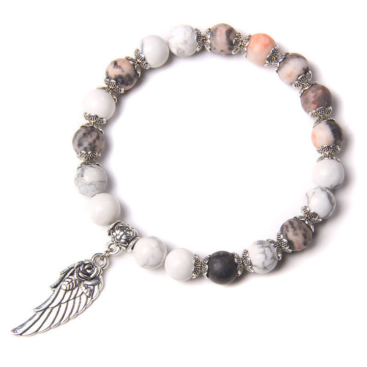 Olivenorma "Peace Energy" - Colors Crystal Agate Wing Bracelet - Plum tourmaline&White Turquoise - image 16