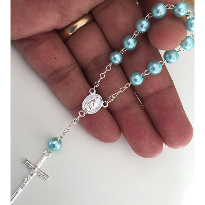 Olivenorma Pearl Cross Virgin Mary Rosary Bracelet - image 9