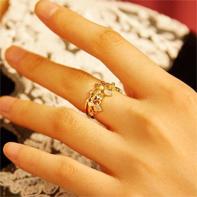 Olivenorma Opalite Freshwater Pearl Rapunzel Crown Ring - image 2