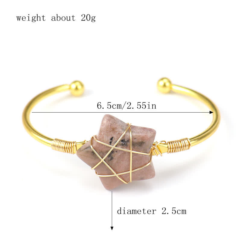 Olivenorma Gold Wire Wrapped Star Shape Gemstone Bracelet - image 18