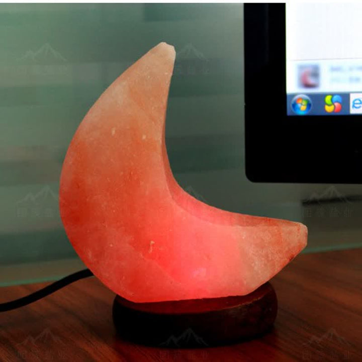 Olivenorma Crescent Moon Shape Himalayan Pink Salt Lamp - Colorful Changeable Light - image 11