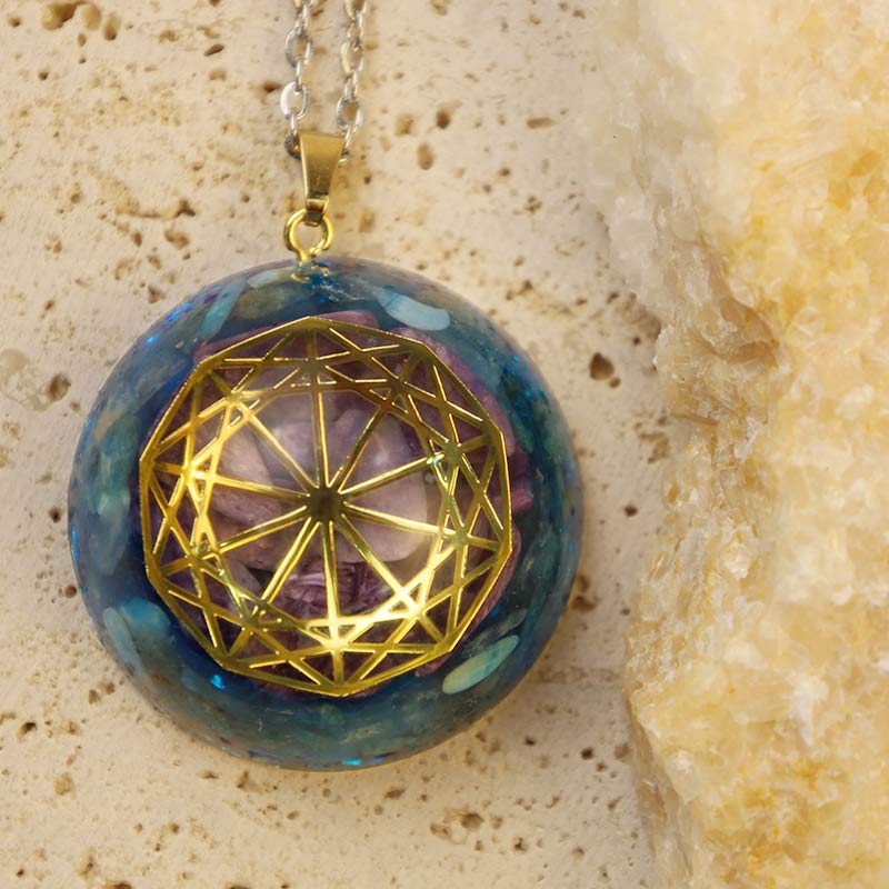 Olivenorma Blue Quartz With Amethyst Protection Necklace - image 2