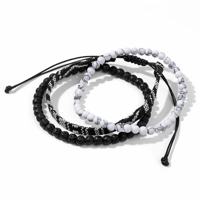 Olivenorma Bohemia Africa Turquoise Crystal Bracelet Set - White Turquoise&Lava Stone - image 21