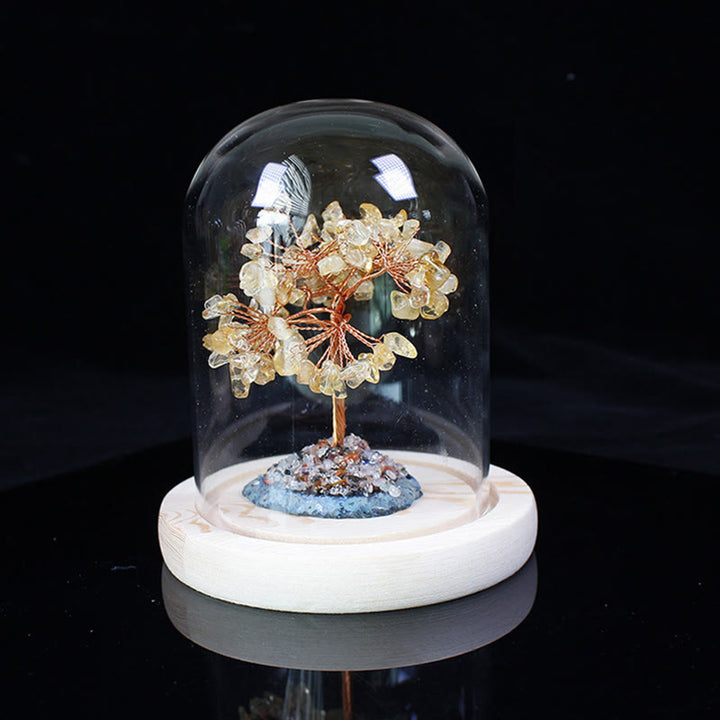 Olivenorma Natural Crystal Crushed Stone Flower Tree Glass Decoration - Yellow - image 4