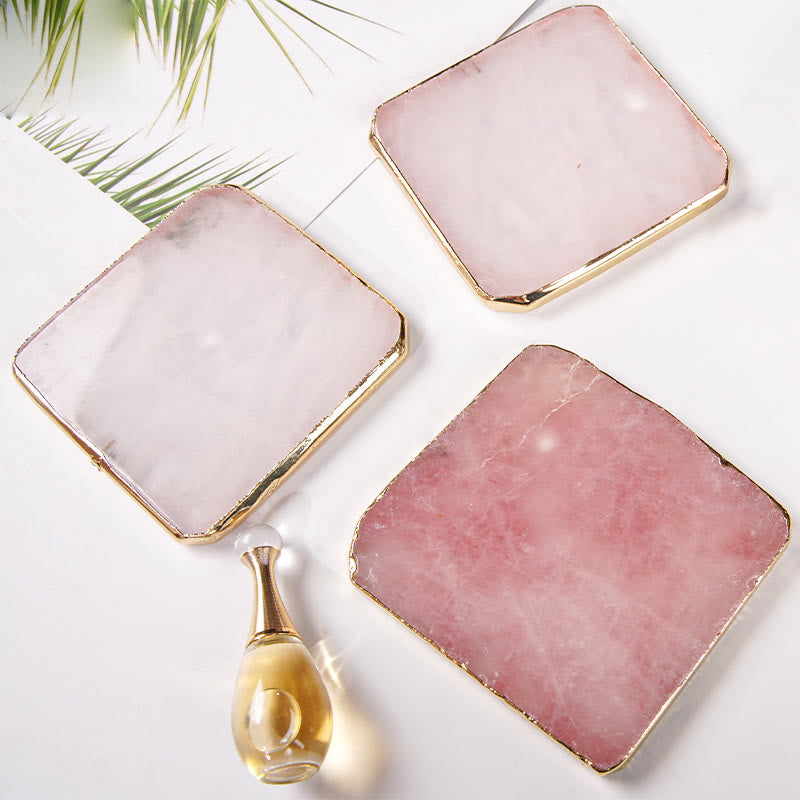 Olivenorma Rose Quartz Coaster Gemstone Decoration - image 8