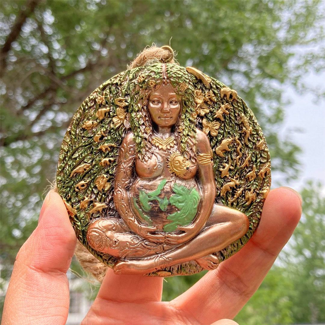 Olivenorma Statue Of Goddess Gaia Pendant Resin Decorations Wall Decor - Goddess Gaia - image 0