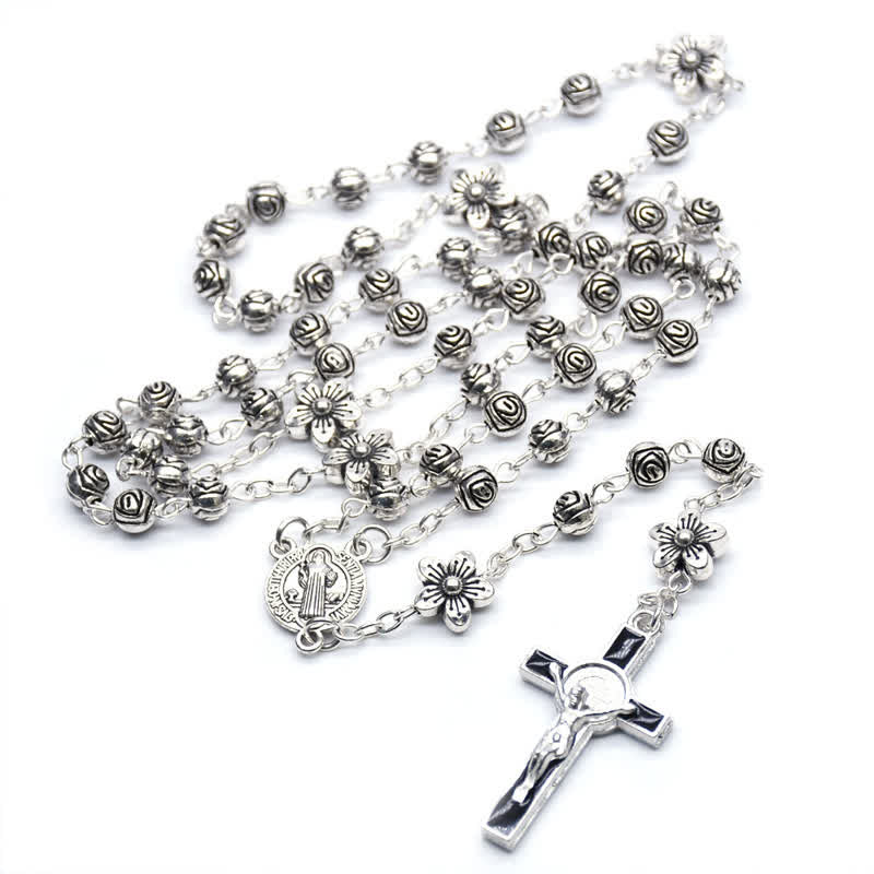 Olivenorma Rose Cross Prayer Rosary Necklace - image 4