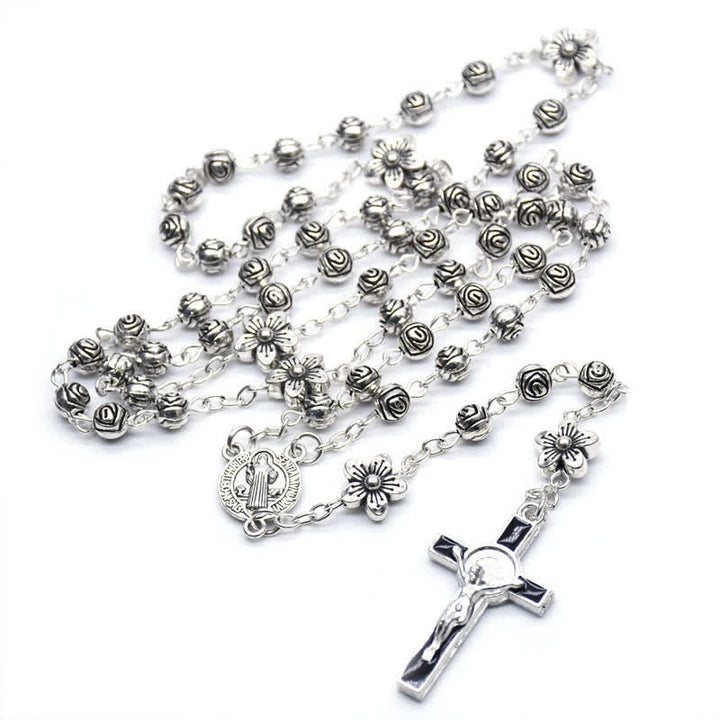 Olivenorma Rose Cross Prayer Rosary Necklace - image 4
