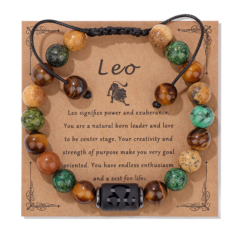 Olivenorma Natural Stone Zodiac Handwoven Bracelet - Leo - image 6