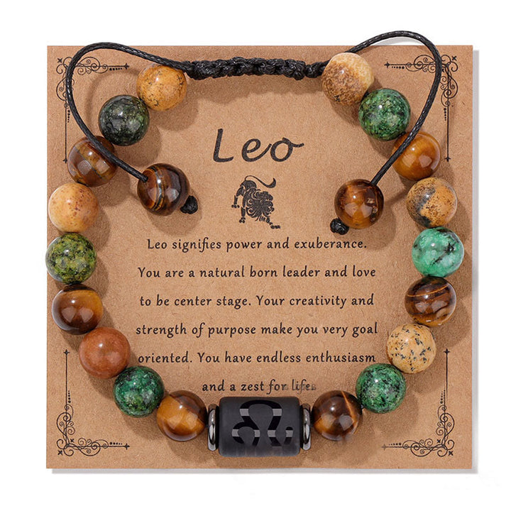 Olivenorma Natural Stone Zodiac Handwoven Bracelet - Leo - image 6