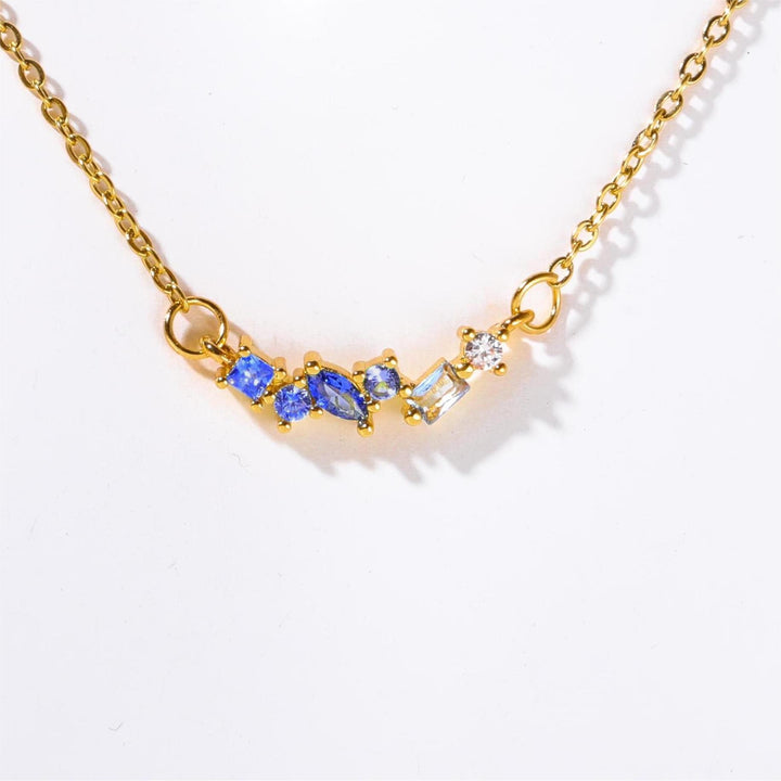 Olivenorma Multiple Birthstone Beaded Pendant Copper Plated Gold Necklace - December &Blue Zircon - image 21