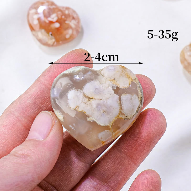 Olivenorma Cherry Blossom Agate Polished Play Stone Crystal Heart - image 7