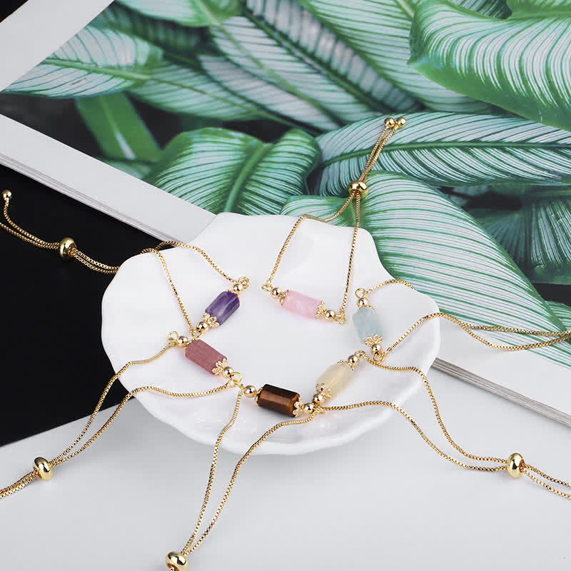 Olivenorma Delicate Natural Crystal Gold Chain Bracelet - image 16