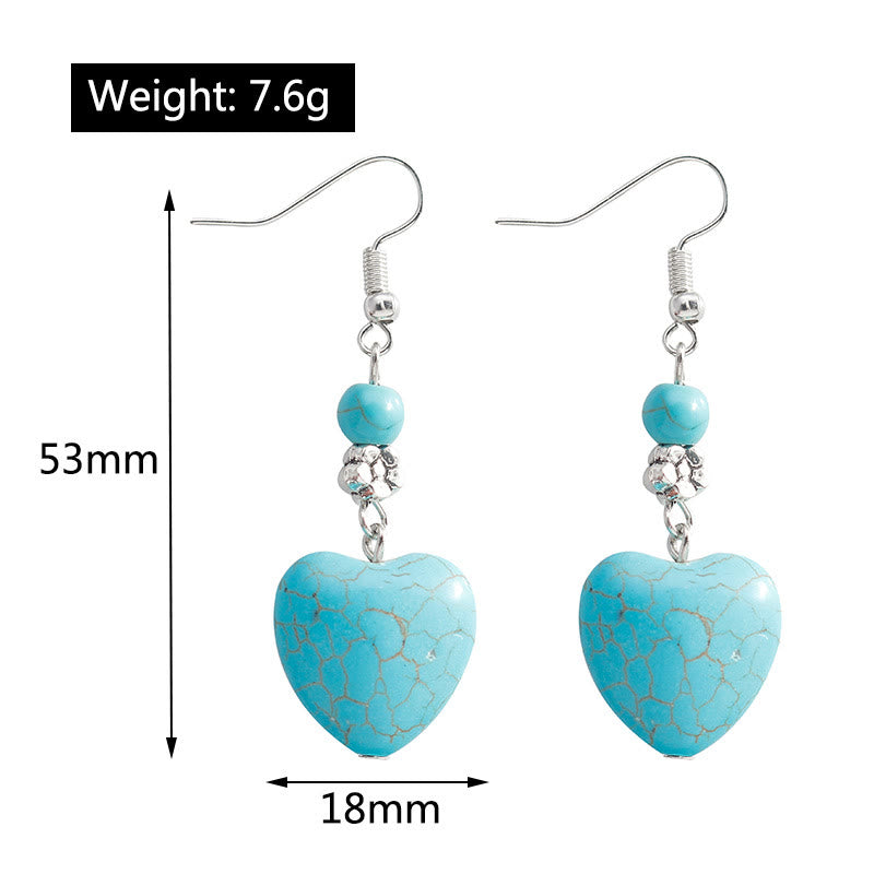 Olivenorma Turquoise Heart Drop Earrings - image 7