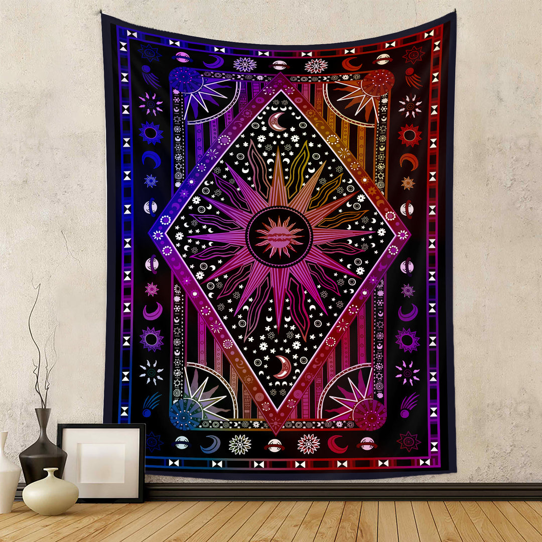 Olivenorma Sun Rays Moon Bohemia Tapestry - 180*230cm - Dark Color - Flannel - image 14