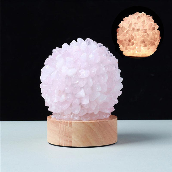 Olivenorma Christmas Crystal Stone Night Light Decoration - Rose Quartz - image 11