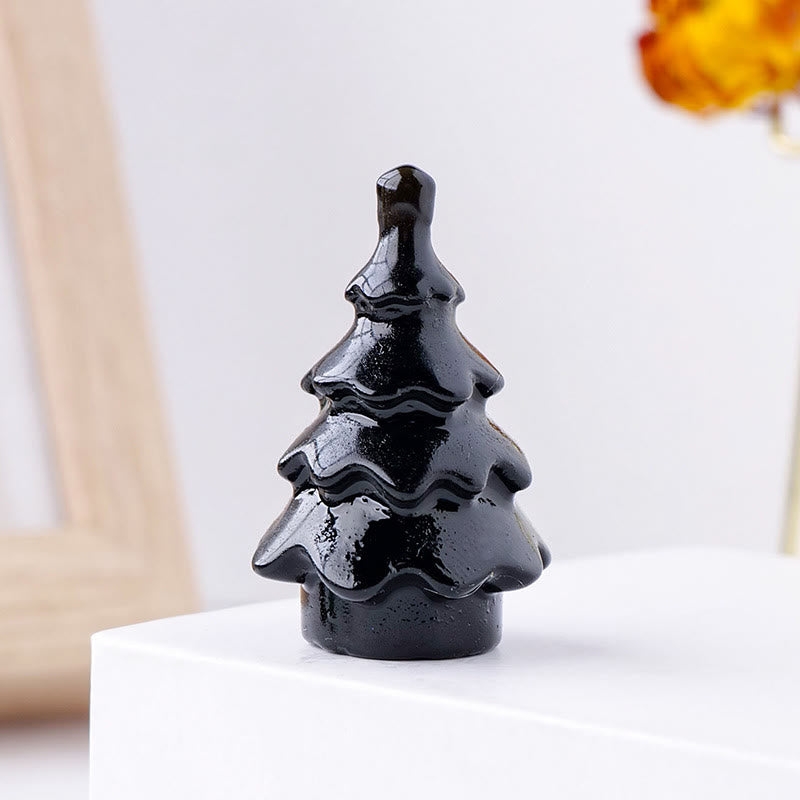 Olivenorma 1pc Natural Crystal Christmas Pine Carving Gemstone Decoration - image 7
