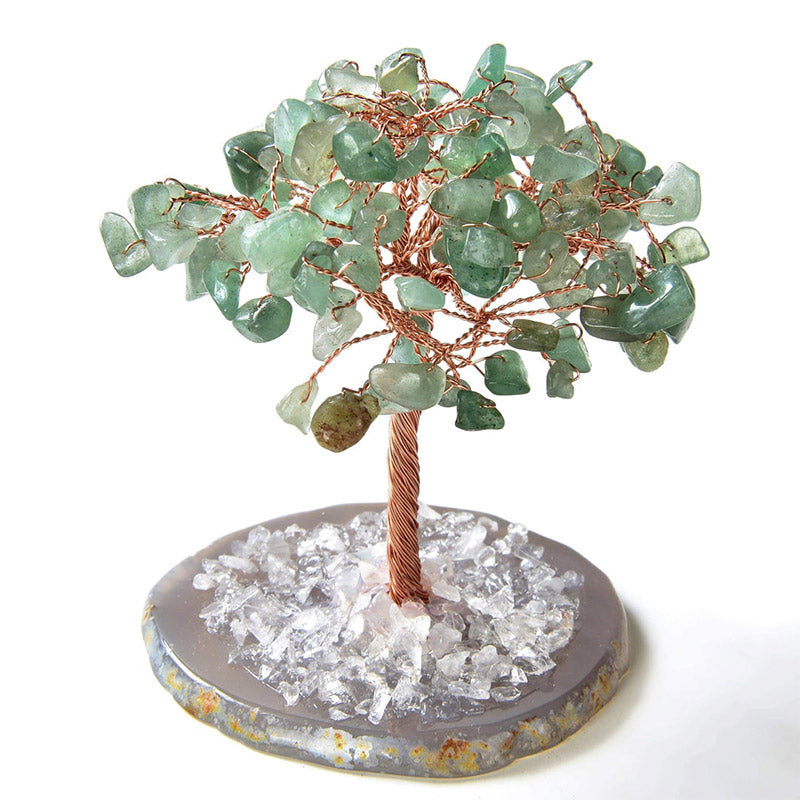 Olivenorma Aventurine Natural Gemstone Feng Shui Tree with Agate Base - image 1