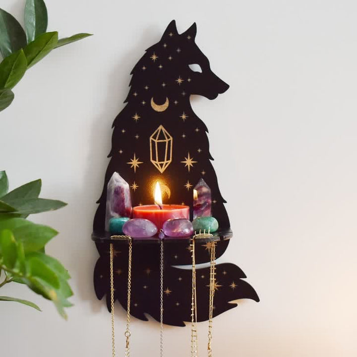  Olivenorma Celestial Wolf Altar Crystal Shelf - Wolf - image 0