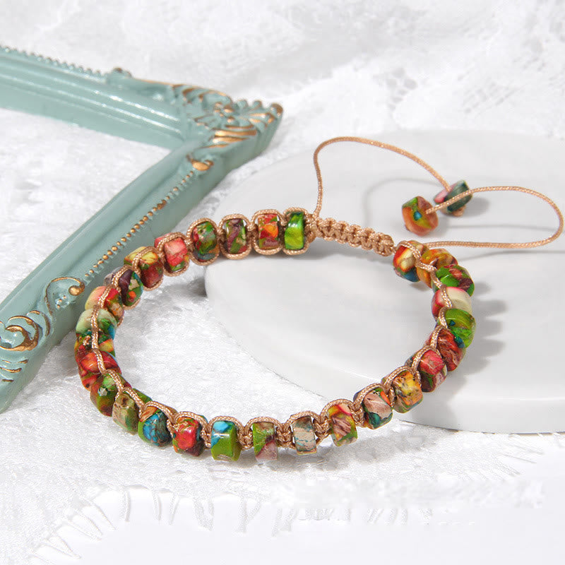 Olivenorma Natural Stone Wheel Bead Woven Bracelet - image 21