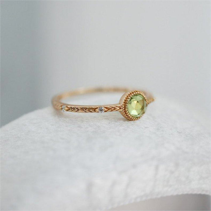 Olivenorma Natural Round Cut Green Peridot Ring - image 3