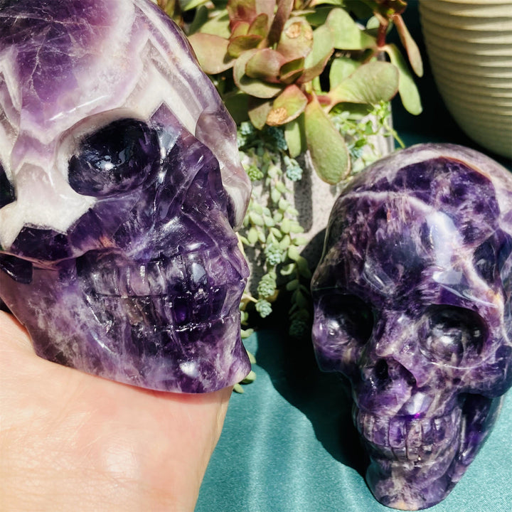 Olivenorma 10cm Natural Dream Amethyst Gemstone Decoration Crystal Skull - image 8