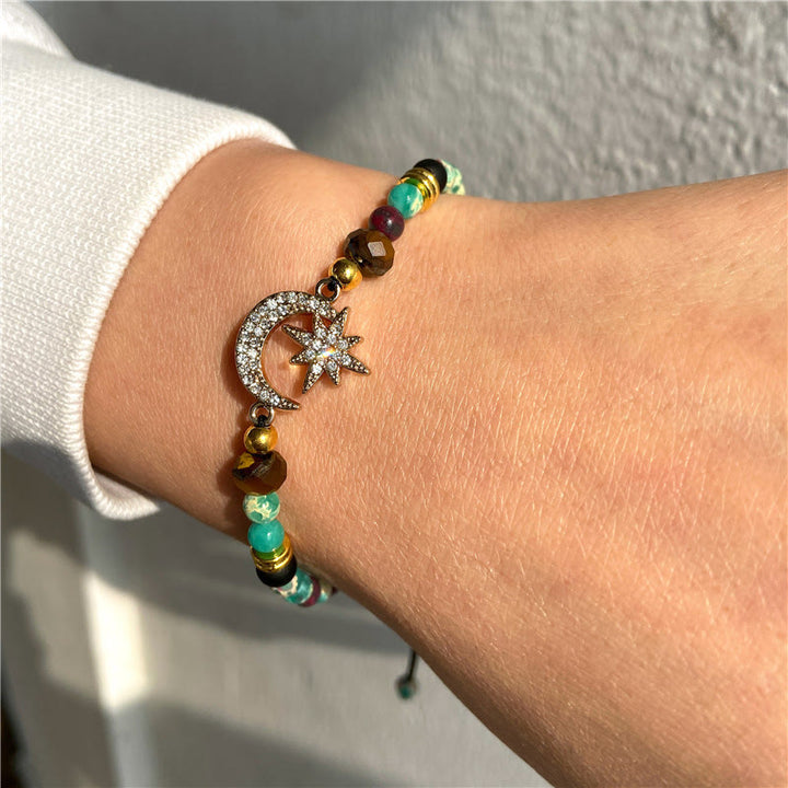 Olivenorma "Moon And Starlight" Gemstone Moon & Star Bracelet - image 0